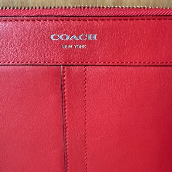 Never Used Coral Leather Coach Ipad Case/Protector - Picture 2 of 5
